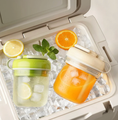 2-in-1 Ice Cube Maker Water Bottle with Straw