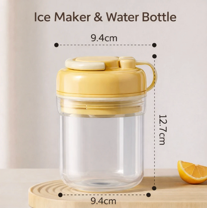 2-in-1 Ice Cube Maker Water Bottle with Straw