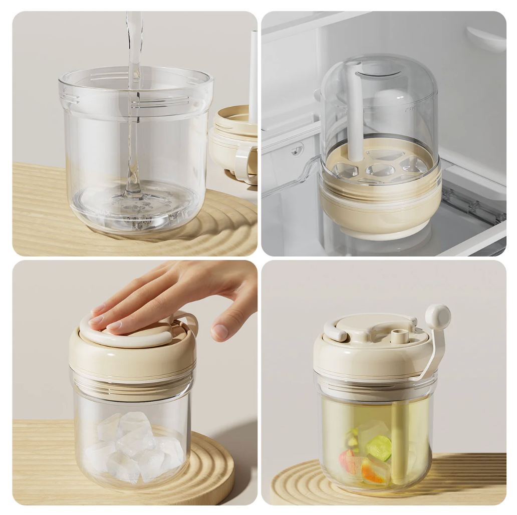 2-in-1 Ice Cube Maker Water Bottle with Straw